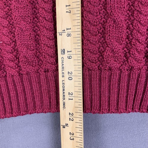 Vintage Pendleton Sweater Womens Medium Red Cable Knit Cardigan Wool Made USA - Picture 11 of 14