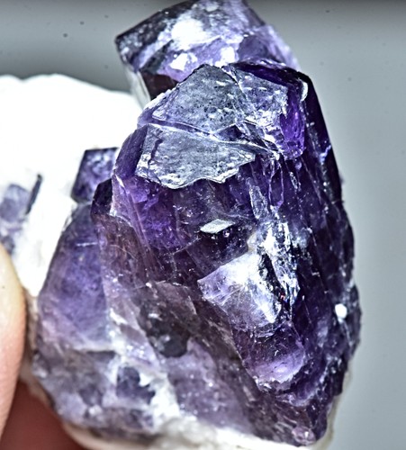 Unique Fluorescent Terminated Purple Scapolite Crystal Specimen 37 Gram - Picture 9 of 9