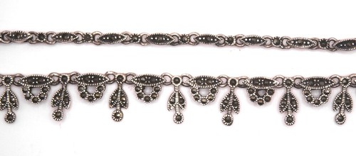 Vintage, Sterlingsilber & Markasiten Halskette, 17", verpackt, 36,07 g. TOP - Bild 5 von 7