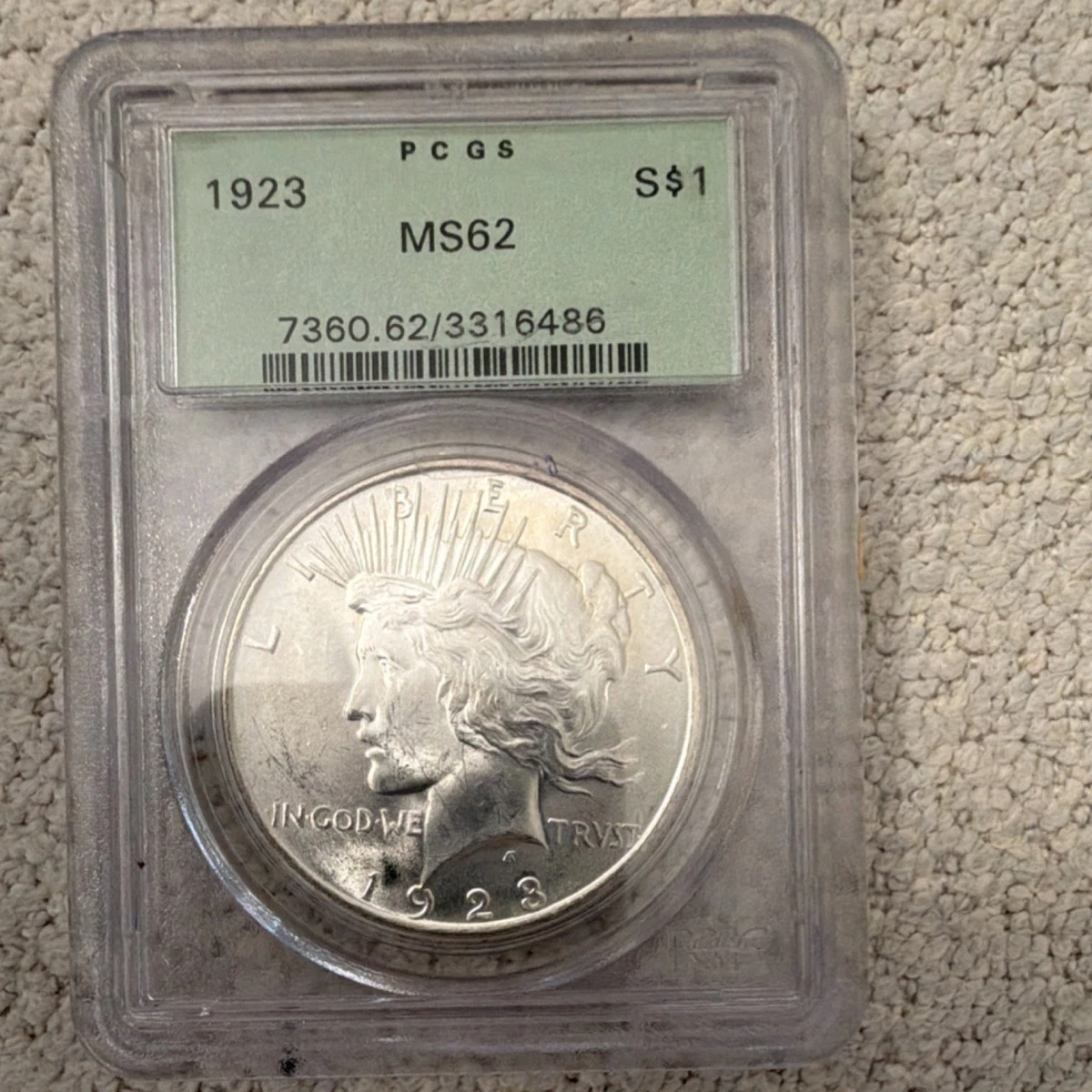 1923 Year Grade MS 62 Peace US Dollars (1921-1935) for sale | eBay