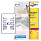 Mini étiquette laser Avery 55 x 122 mm 25 par feuille A4 paquet transparent 500 étiquettes L7552-25