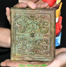 4.7''Old Chinese Dynasty Bronze Ware Fengshui Beast Face Pattern Copper Mirror