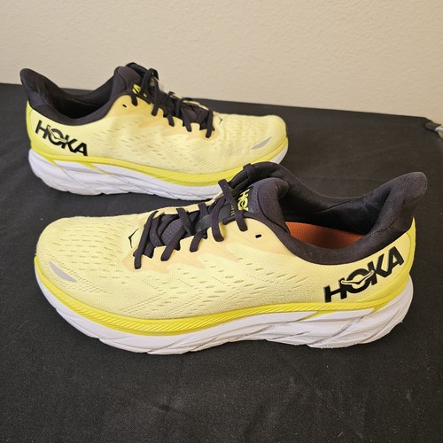 Hoka One One Herren Clifton 8 Laufschuhe Größe 11 D Nachtkerzengelb Schwarz - Bild 4 von 17