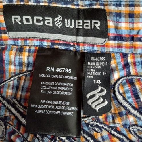 Rocawear Size 14 Shorts Boys Bermuda Original Fit Plaid Neon Embroidered NEW - Picture 9 of 11