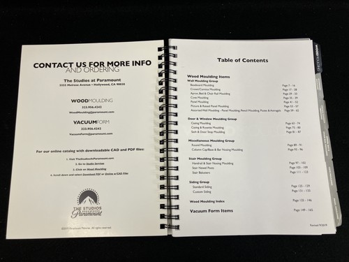 PARAMOUNT STUDIOS WOOD MOULDING & VACUUM FORM CATALOG, HOLLYWOOD,CALIFORNIA 2019 - Bild 4 von 9