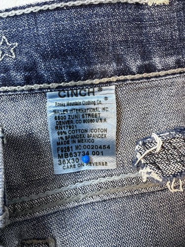 Cinch Men’s Jeans 36X30 Relaxed Fit Boot Leg MB63734001 Rodeo Cowboy Work - Picture 6 of 10