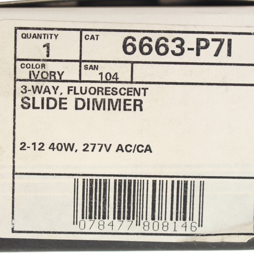 Leviton 6661-P7I Ivory Decora 3-Way Dimmer Preset On-Off Magnetic Fluorescent - Picture 8 of 8