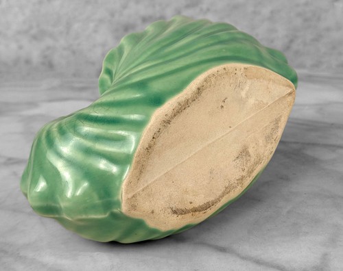 Mid-Century Coastal Avocado Green Nautilus Shell Planter - Picture 10 of 10
