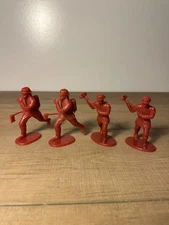 Vintage Tim Mee Lot Plastic Toy Firemen Figures Red 4” 4 Piece LOT