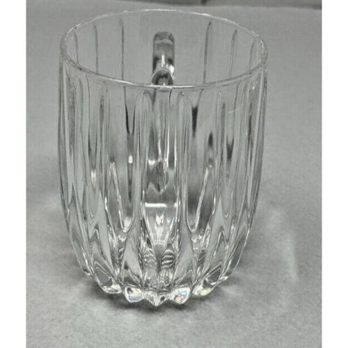 Mikasa Park Lane Crystal Mug Cup Vertical Cut Lines 4 3/8in W Germany Discontin - Picture 2 of 6