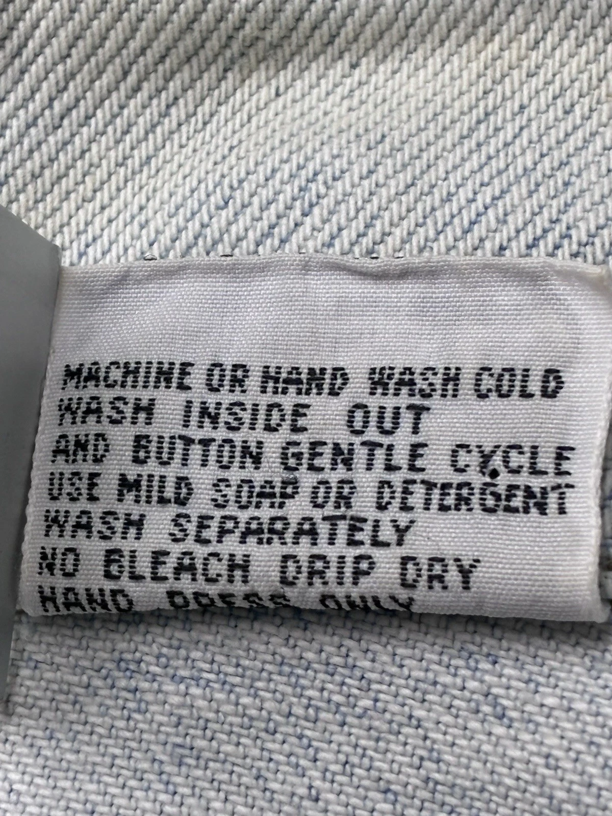 VTG Slick Jeans Trucker Jacket Mens Medium Kanji Graphic Streetwear 80s AOP - product detail image 8