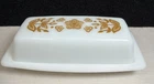 Vintage Pyrex Butterfly Gold Milk Glass Covered Butter Dish 72-B made in usa 36