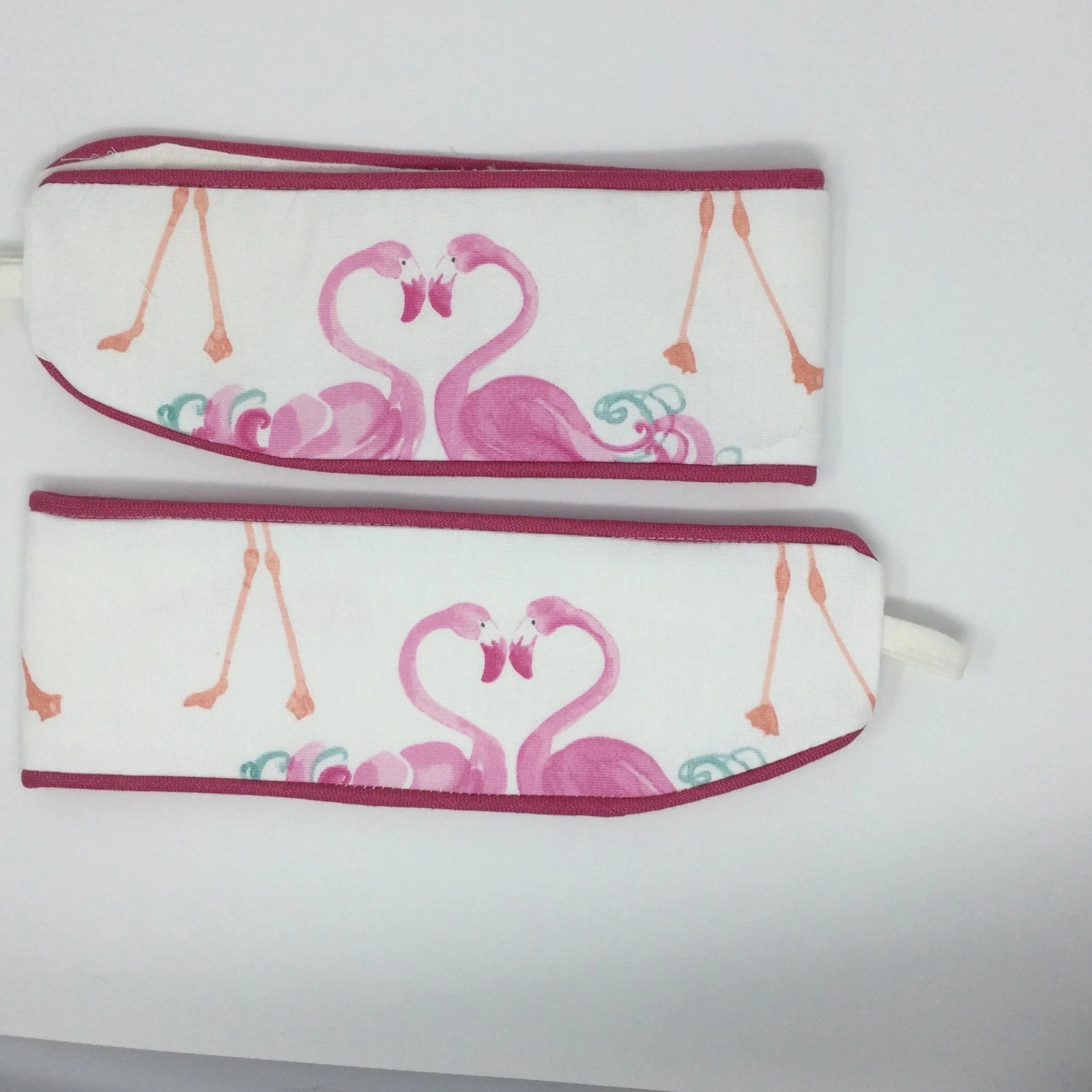 Laura Ashley Pretty Flamingo Pink Handmade Pair Curtain Tie Backs Piped Cerise
