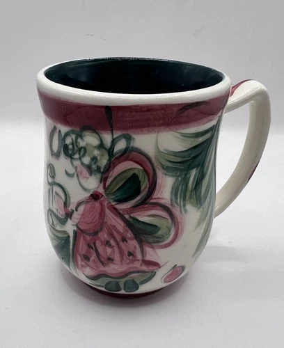 Vintage Gail Pittman Christmas Mug Pottery Signed ‘97 Hand Painted Angel Star