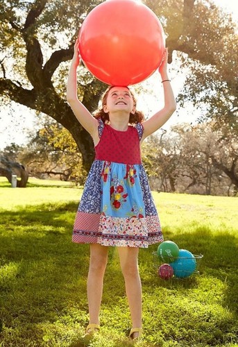 Matilda Jane Girls 4 Red Rising Star 4th Of July Dress Watermelon In The Stars - Picture 5 of 6