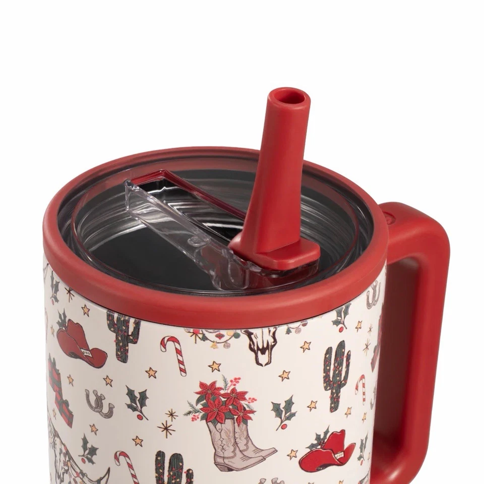 Hydrojug Western Cowboy Navidad Blanco Rojo Limitado 40oz Taza Viajero PREVENTA Foto 3 de 4