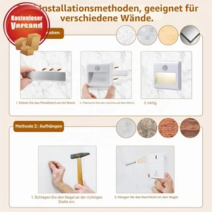 LED Night Light with Motion Sensor, 2 Pieces