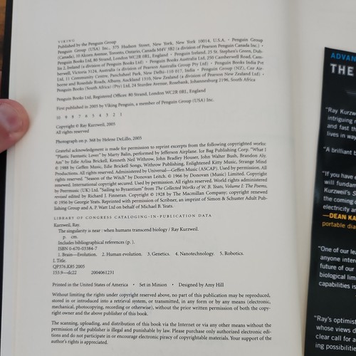 *SIGNED* The Singularity Is Near : When Humans Transcend Biology by Ray Kurzweil - Picture 10 of 12