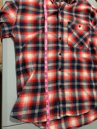 Stillwater Supply Co Men's Button Down Plaid Flannel Shirt Red Blue Size Medium - Picture 4 of 6