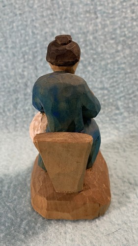 Glen Harbin Wood Folk Carving 1970’s Grandma And Baby Tennessee - Bild 3 von 5