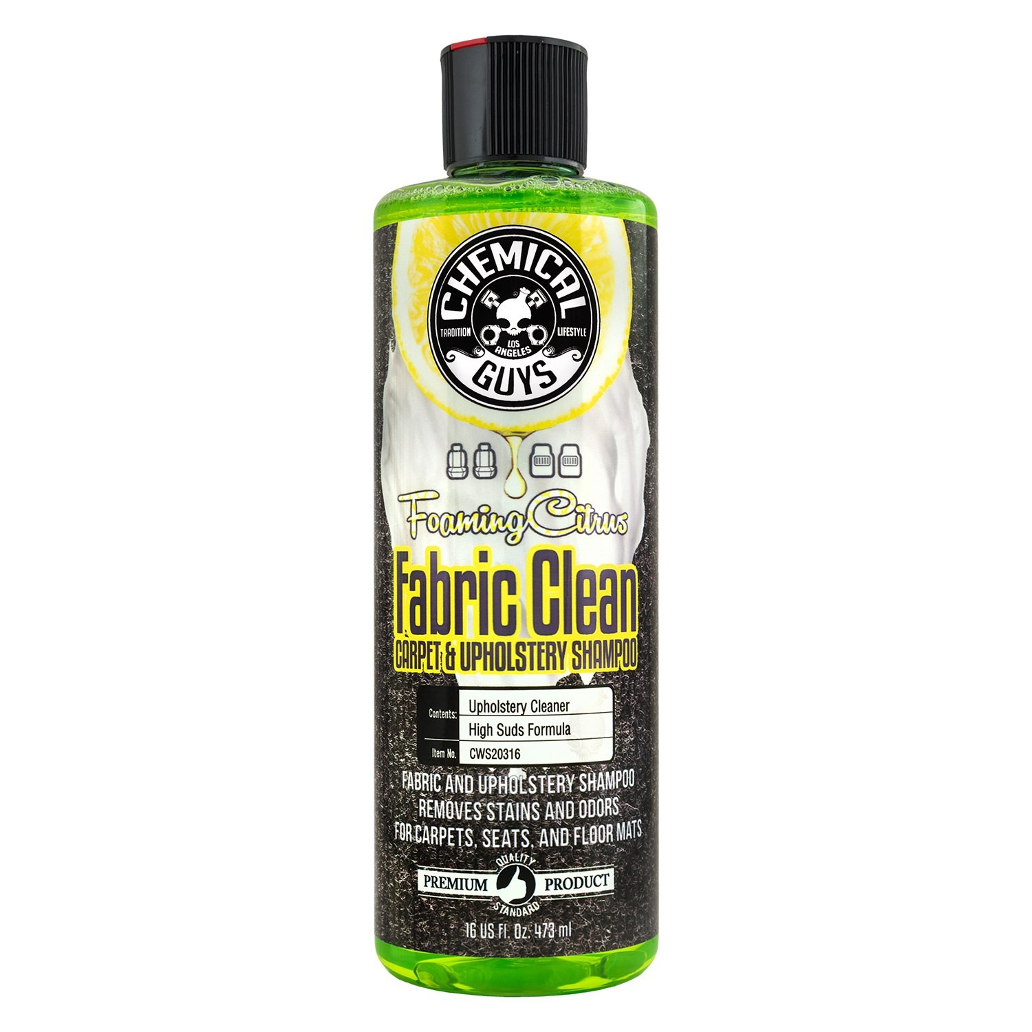Chemical Guys Foaming Citrus 16 oz. Fabric Clean Carpet/Upholstery Shampoo