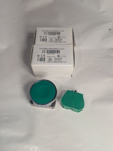 NEW LOT OF 2 GENUINE AUTOMATIONDIRECT GCX1122 PUSHBUTTONS GREEN NIBS ECX1040 - Picture 1 of 8