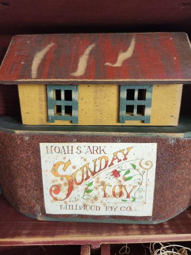 Arche Noah Sonntag Spielzeug von Millwood Toy Co. 1999 Volkskunst, signiert - Bild 8 von 16