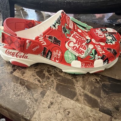 Crocs Coca Cola Comfort Clog Shoes Red Graphic Print Women's Size 6