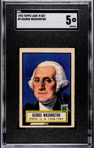 GEORGE WASHINGTON 1952 Topps Look N See #9 SGC 5 EX First US President War Hero - Picture 1 of 2