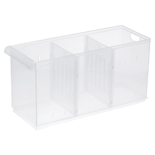 Fridge Drawer Organizers Plastic Storage Bins for Fruits & Vegetables -White