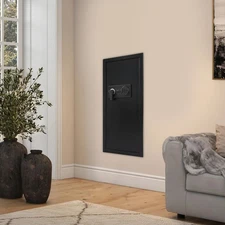 31.5" Tall Wall Safe Wall-mounted Safe with Keys Black Hidden Wall Safe for Home