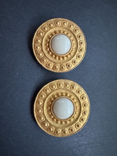 Orecchini Vintage Firmati GJD Clip On Tono Oro Ginnie Johansen Gioielli - Foto 5 di 6