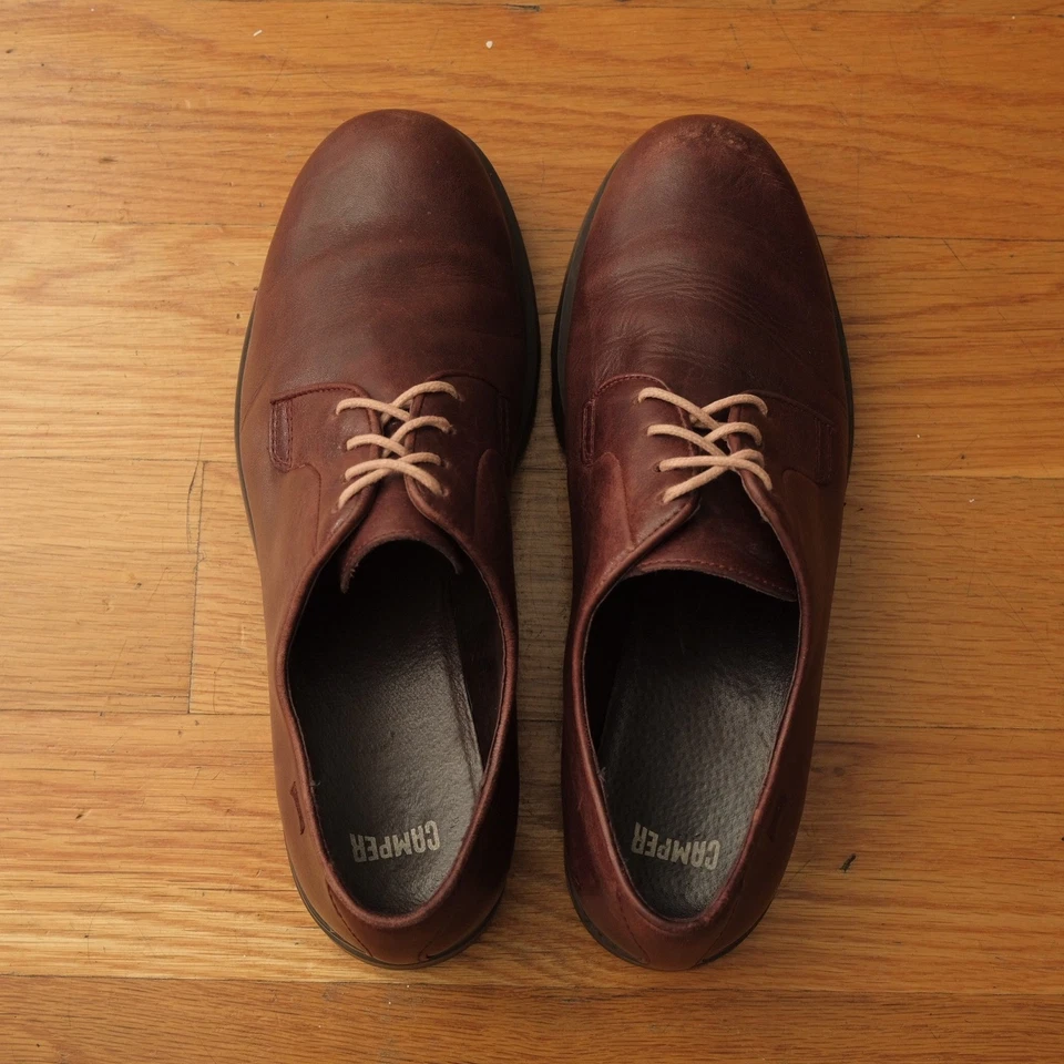 Zapatos Oxford Camper de cuero marrón con cordones para mujer cómodos para caminar informales talla 39 Foto 4 de 4