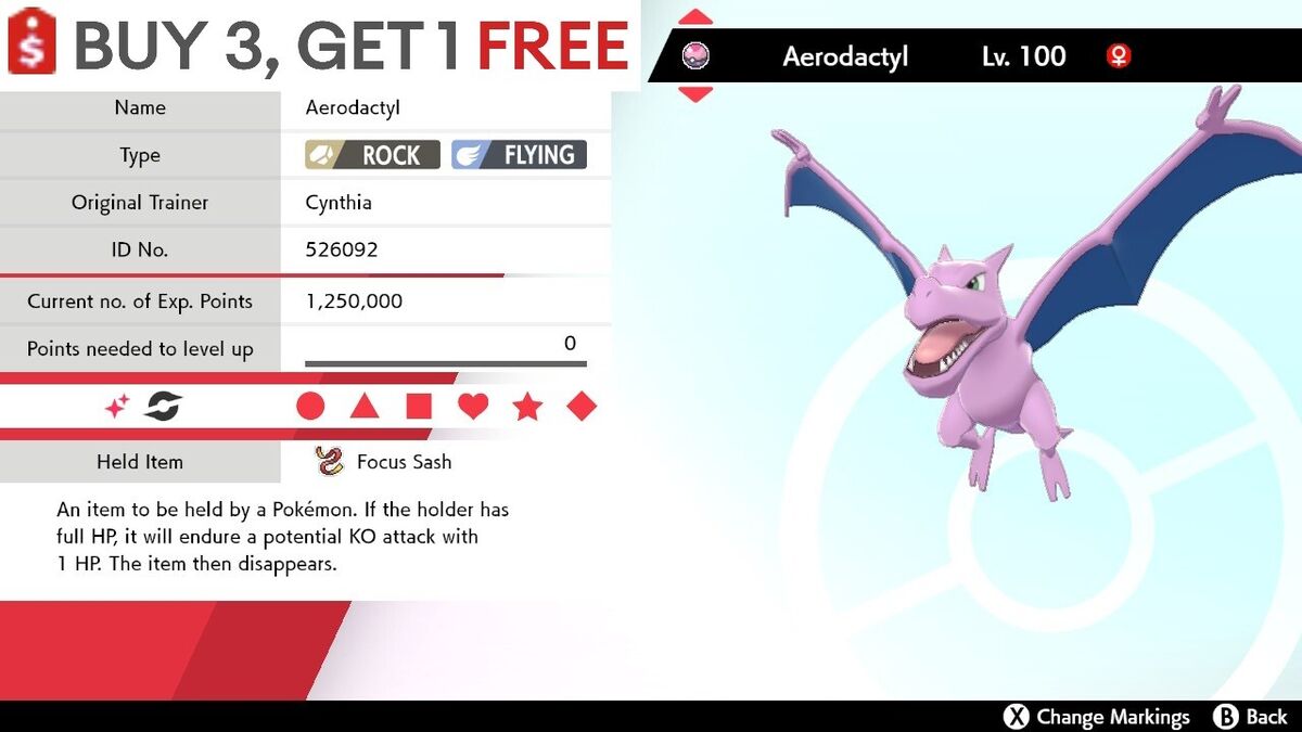 Ultra Shiny 6IV AERODACTYL // Pokemon Sword and Shield // -  Israel