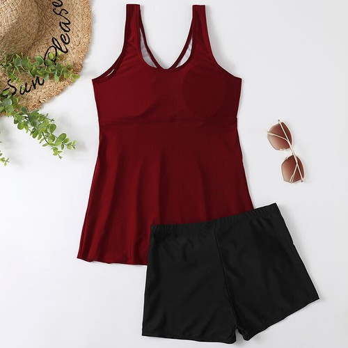 Plus Size Womens Tankini Shorts Set Swimming Costume Ladies Swimwear Swimsuit - Picture 68 of 76