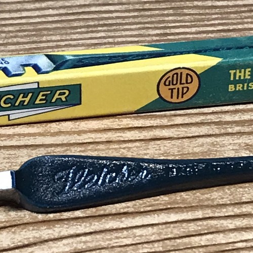 Vintage Fletcher Glass Cutter Gold Tip With Micro Finish Wheel Black Metal Handl - Picture 7 of 8