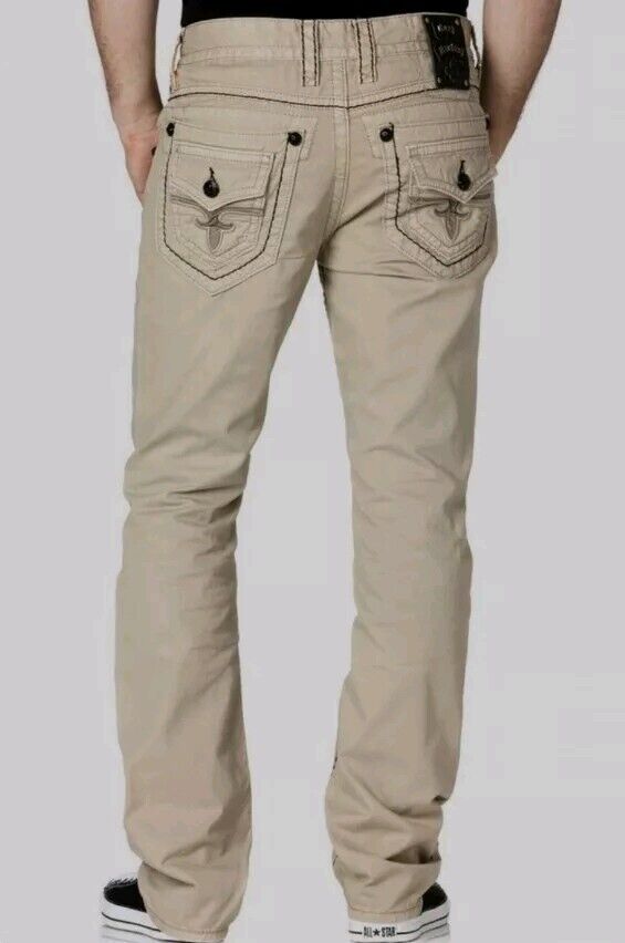 Rock Revival Khaki Straight Jeans For Men. 38x31 (J799) | eBay Rock Revival Khaki Straight Jeans For Men. 38x31 (J799) | eBay