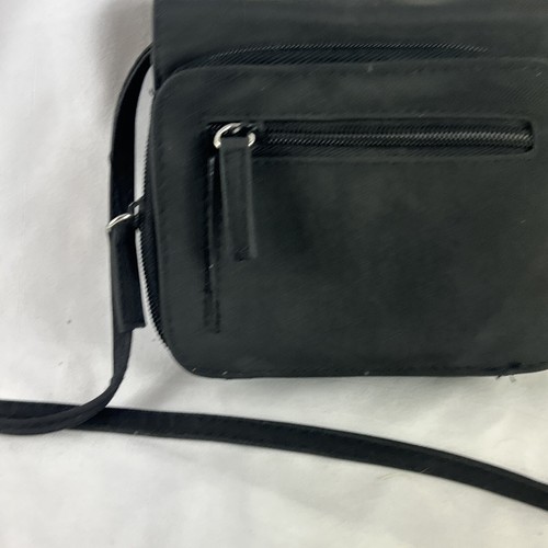Angel Black Compact Handbag Many Pockets Detachable Shoulder Strap Pen Notepad - Picture 8 of 12
