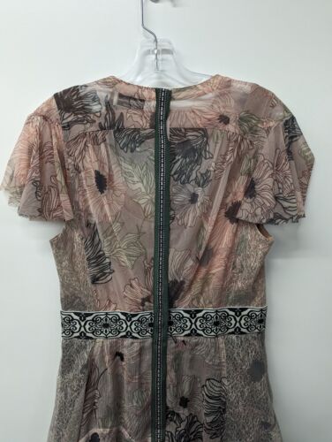 Abito midi donna Byron Lars Beauty Mark a strati floreale foderato in pizzo taglia 6 RARO - Foto 10 di 14