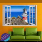LIGHTHOUSE SEA CLIFF ROCKS 3D WINDOW WALL STICKER ART ROOM DECOR DECAL MURAL YX4