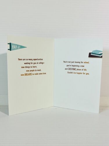 Good Luck At College Hallmark Card Embossed Multicolor ~For Graduate/Student NEW - Picture 5 of 14