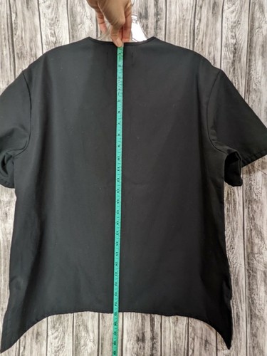Women's Lot Of 2 Solid Black V-Neck Scrub Shirts Size XS RN#109822 - Picture 9 of 9
