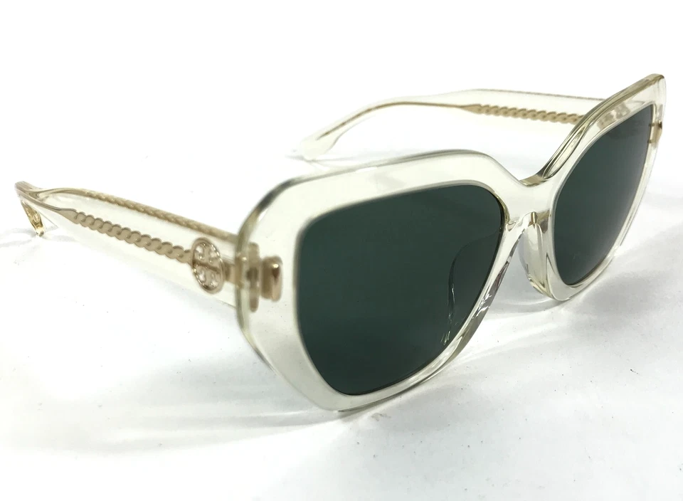 Tory Burch Sunglasses TY7194U 1952/3H Clear Gold Pinot w/ Green Lenses 55-17-140 - Image 3 of 4