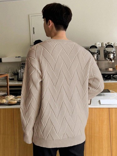 Look Time Life Men Solid Drop Shoulder Sweater - Picture 11 of 16