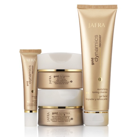 Jafra Gold Dynamics Set cleanser,night moisturizer, day moisturizer+eye