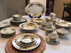 narumi china pinecone pattern Japan mint condition incredible set ... narumi china pinecone pattern Japan mint condition incredible set ...