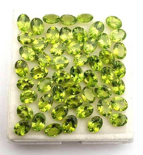 Peridoto naturale taglio ovale pietre preziose sfuse lotto 16 pezzi 6*8 mm 20 CT - Foto 4 di 4