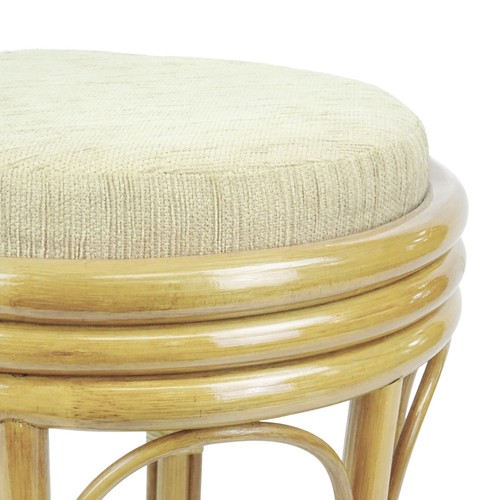 Pier Handmade Design Rattan Wicker Round Ottoman Stool With Attached Cushion - Picture 35 of 40
