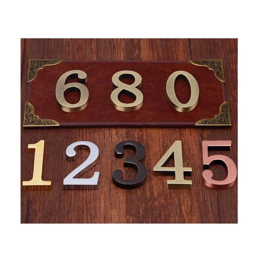 Mini Metal Numbers Letters with Self-stick for Address Plaque Height 48mm - Picture 2 of 8