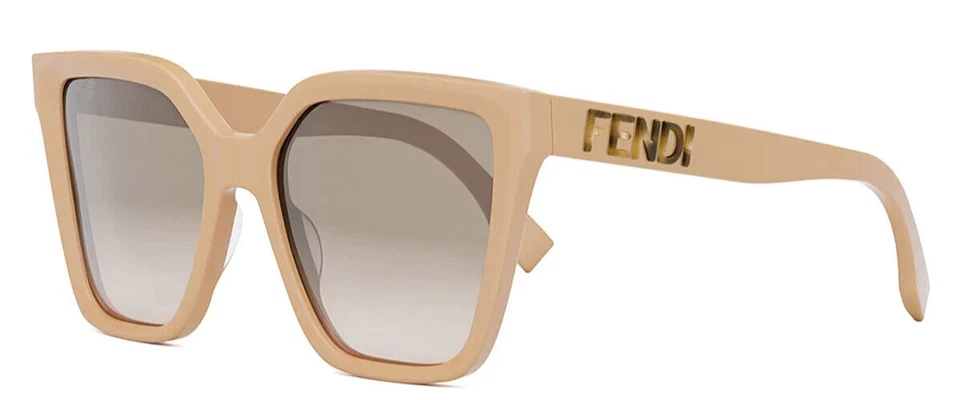 NUEVAS GAFAS DE SOL FENDI FE 40086I 72F BEIGE CON LENTES MARRONES DEGRADADAS AUTÉNTICAS 55-18 Foto 3 de 4